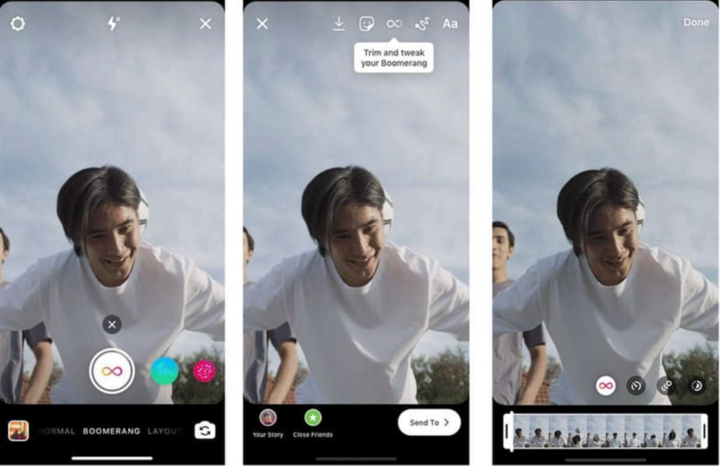 Steps to Loop a Video on Instagram Story Using Boomerang: